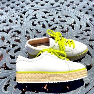 Brand new halogen white and lime green shoes